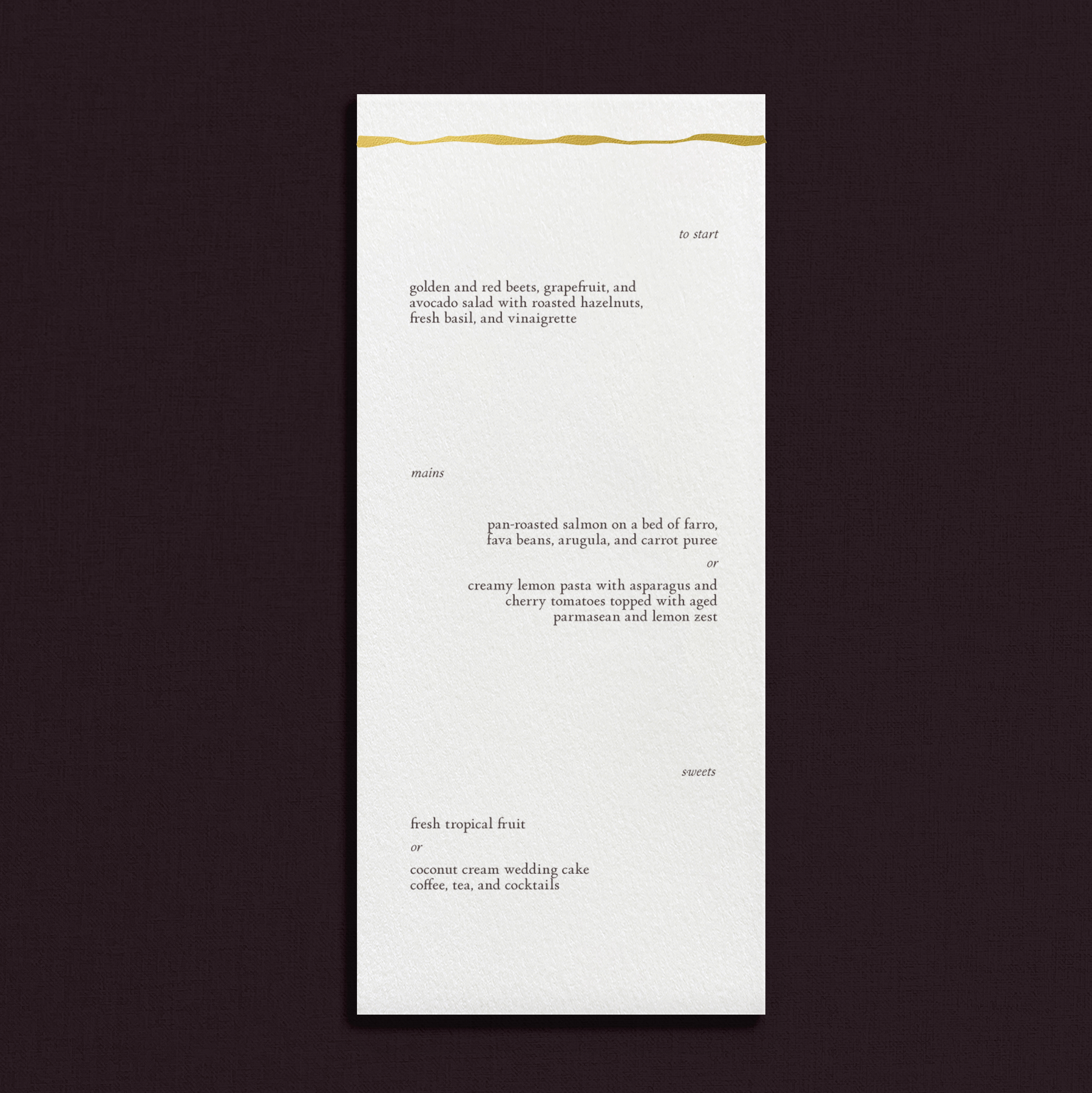 Bonded Menu