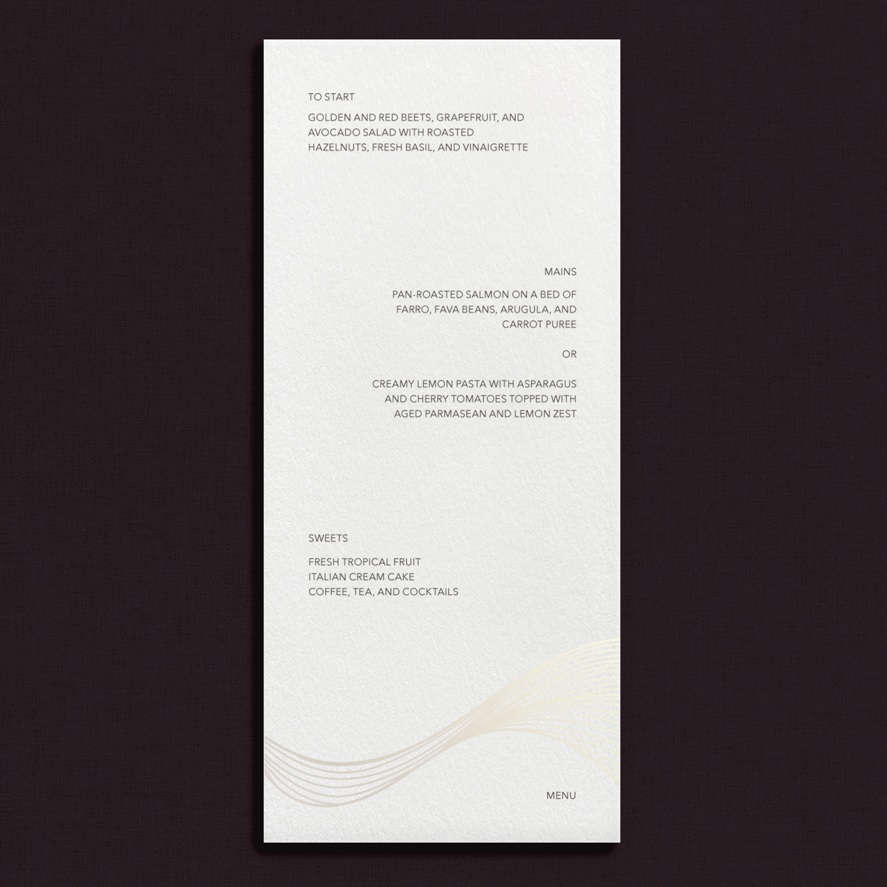 Entwine Menu