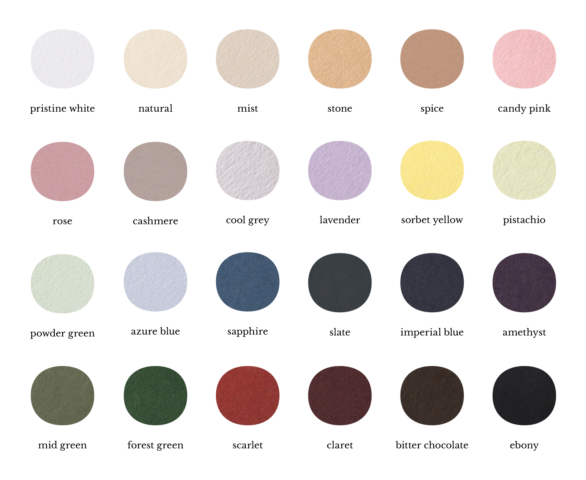 24 paper swatch colors