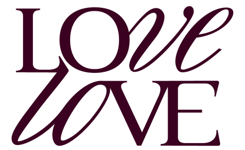 LoveLove Logo in deep burgundy